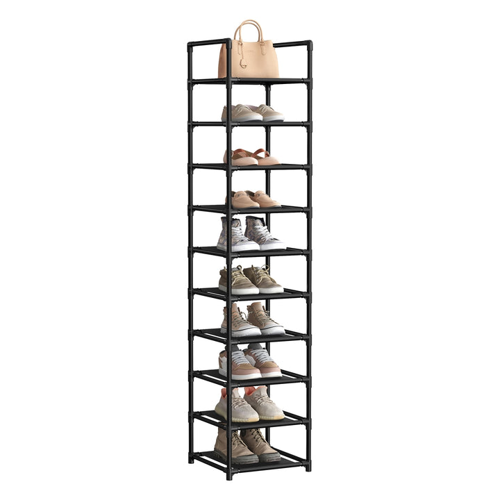 Shoe Rack with Non-Woven Fabric Shelves and Metal Frame