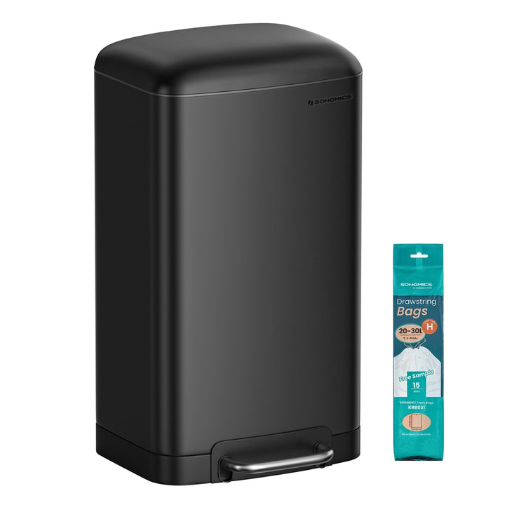 Black Step Trash Can with Inner Bucket