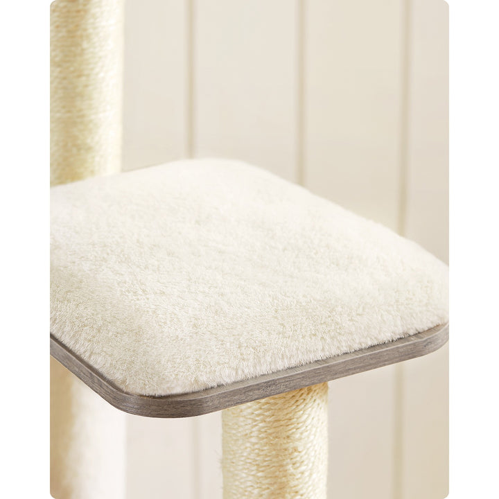 FEANDREA Cat Tree, Cat Tower with Scratching Posts, Padded Perches, Wooden Cat Condo, PCT166G01