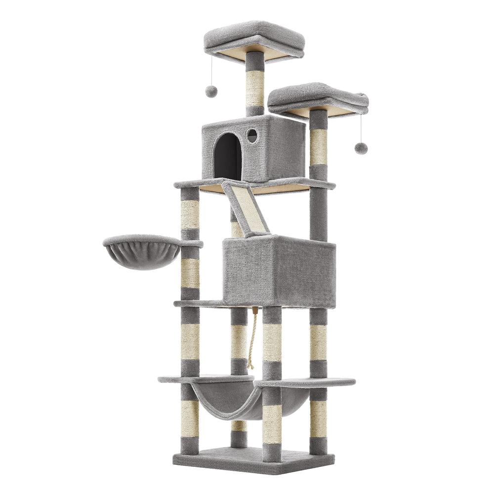 Light Grey Tall Cat Tree Activity Centre