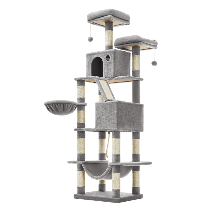 Light Grey Tall Cat Tree Activity Centre
