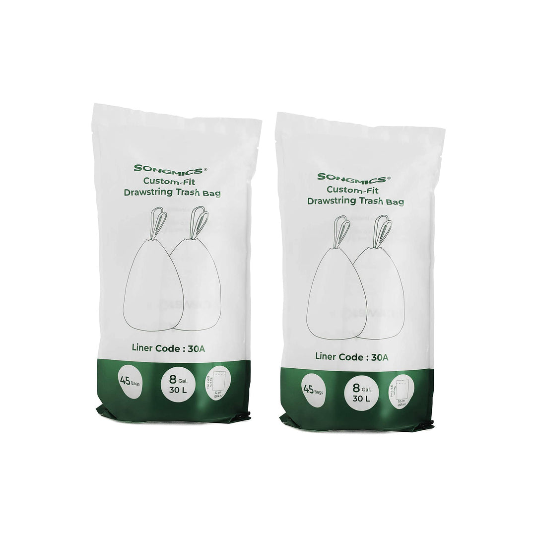 Trash Bags for 8-Gallon (30L) Trash Cans 90 Counts - White