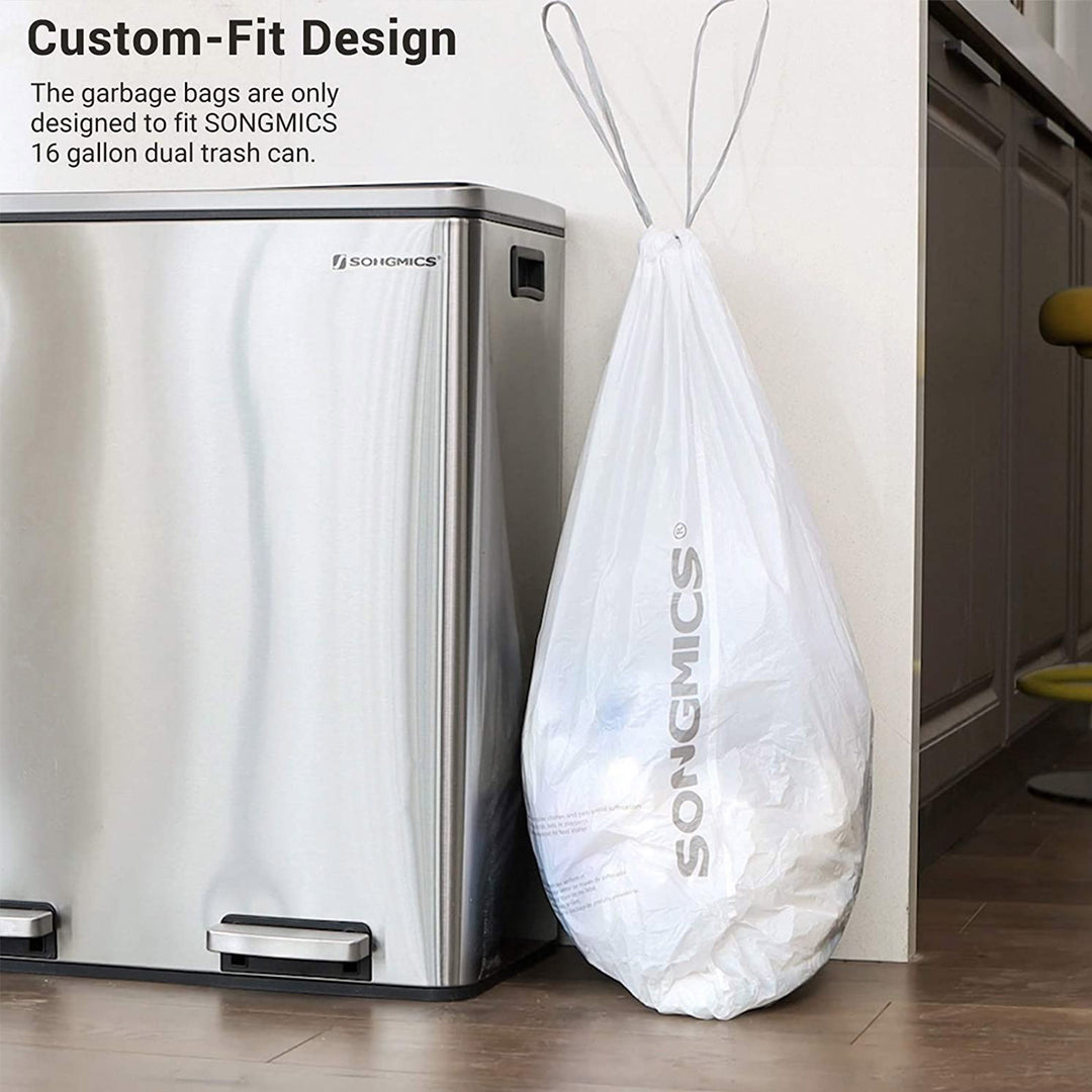 Trash Bags for 8-Gallon (30L) Trash Cans 90 Counts - White