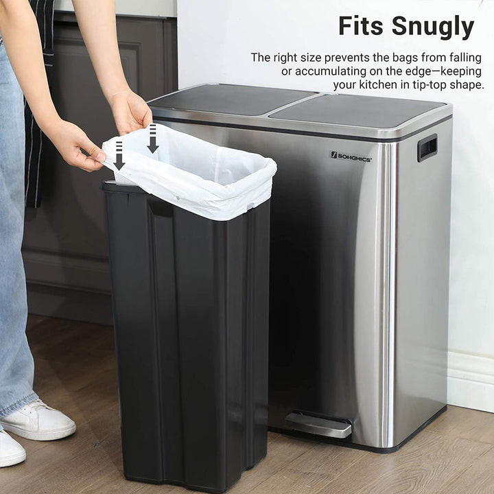 Trash Bags for 8-Gallon (30L) Trash Cans 90 Counts - White