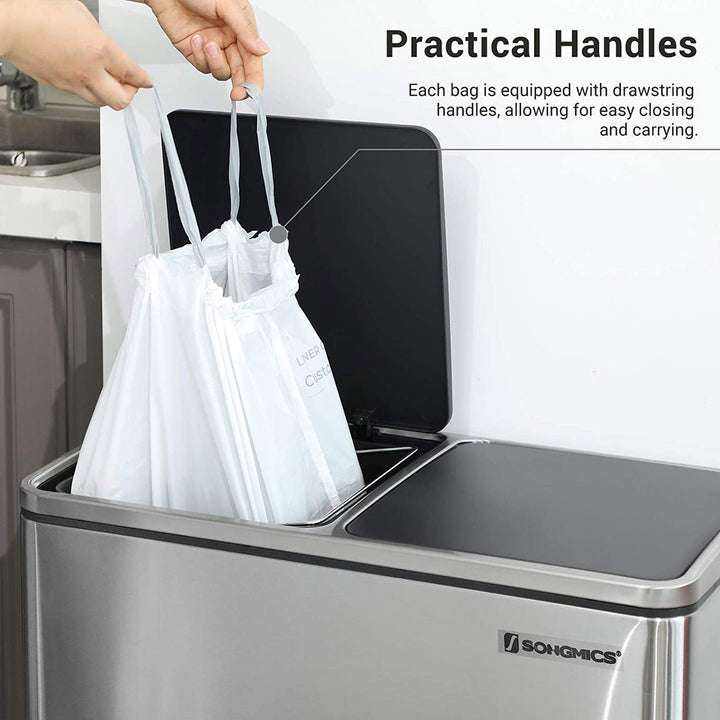 Trash Bags for 8-Gallon (30L) Trash Cans 90 Counts - White