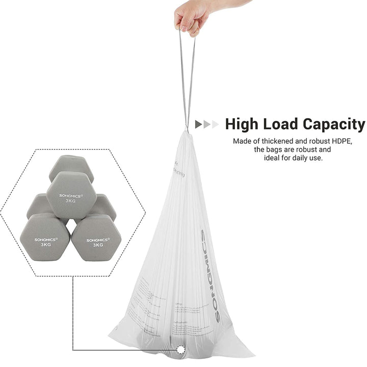 Trash Bags for 8-Gallon (30L) Trash Cans 90 Counts - White