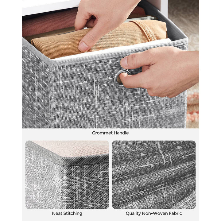 Set of 6 Storage Boxes Heathered Grey