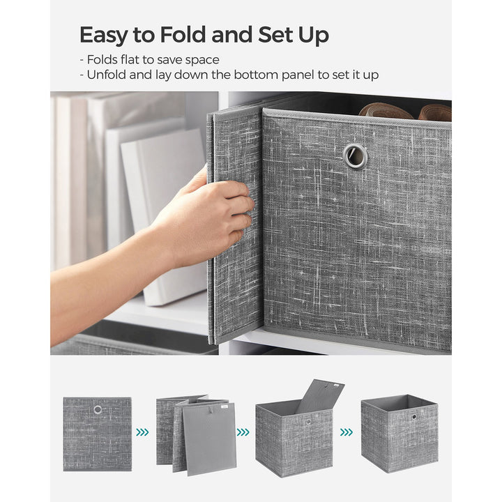 Set of 6 Storage Boxes Heathered Grey