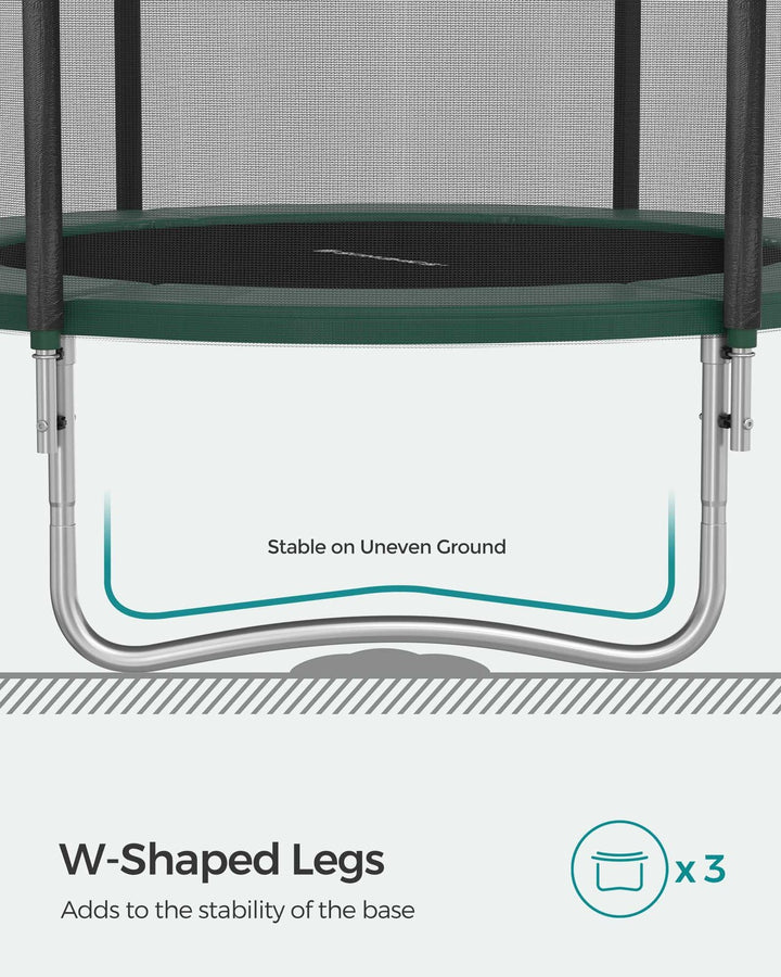 SONGMICS Trampoline with Enclosure Net Dark Green
