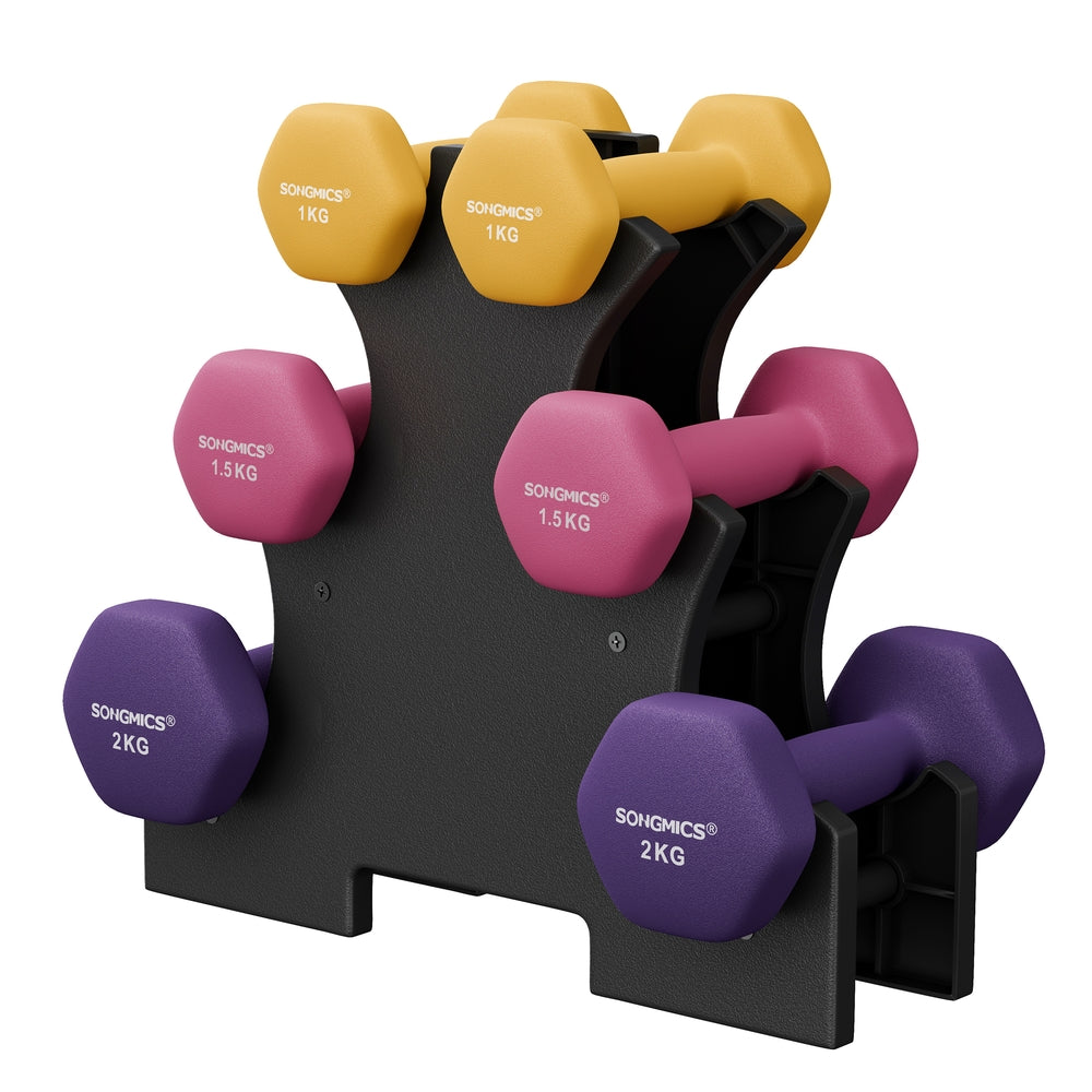 Hex Dumbbells Set with Stand