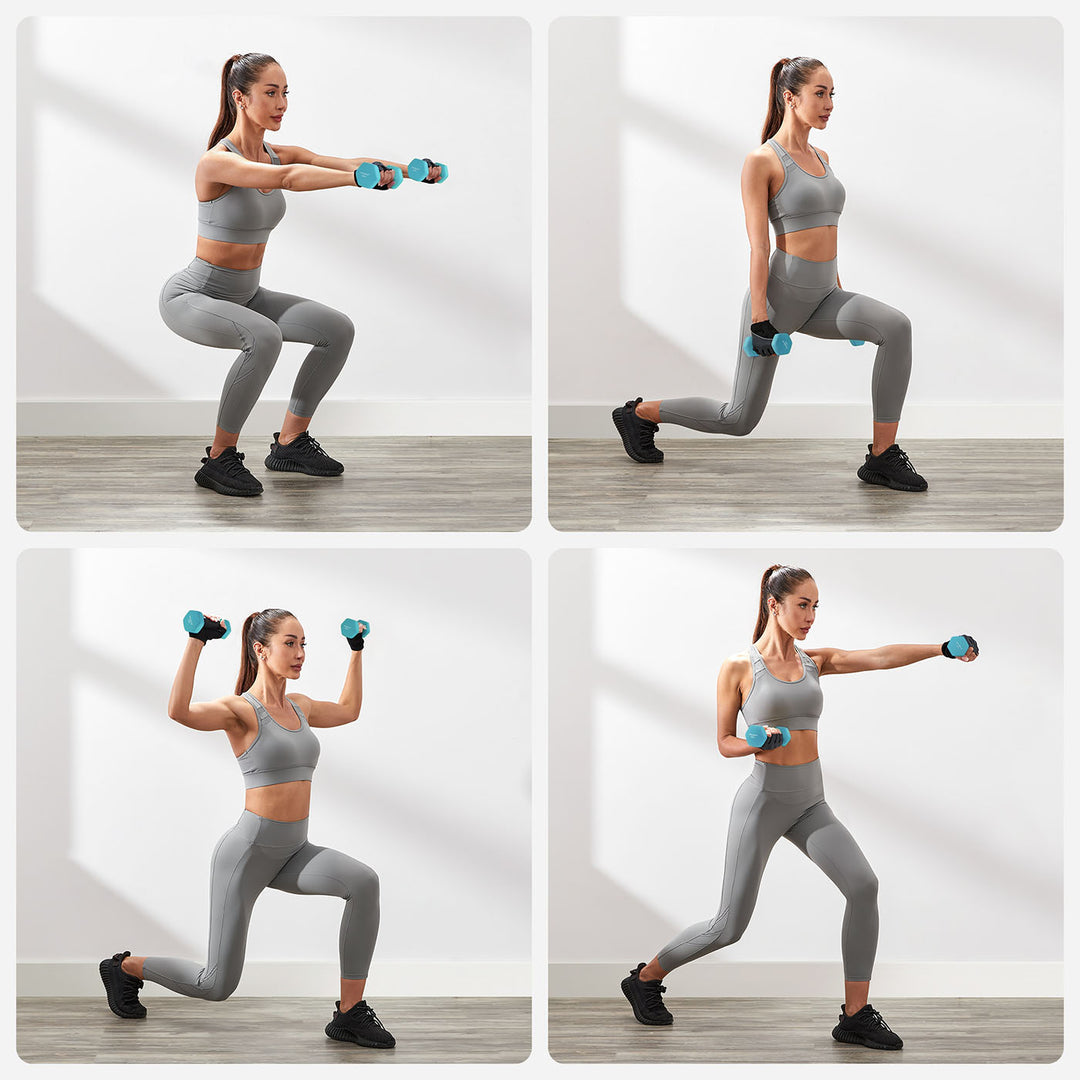Hex Dumbbell Set with Storage Rack