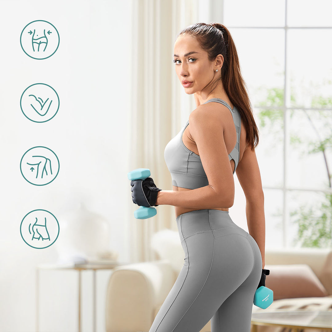 Hex Dumbbell Set with Storage Rack