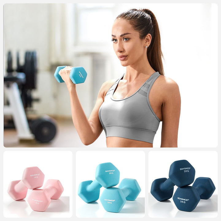 Hex Dumbbell Set with Storage Rack