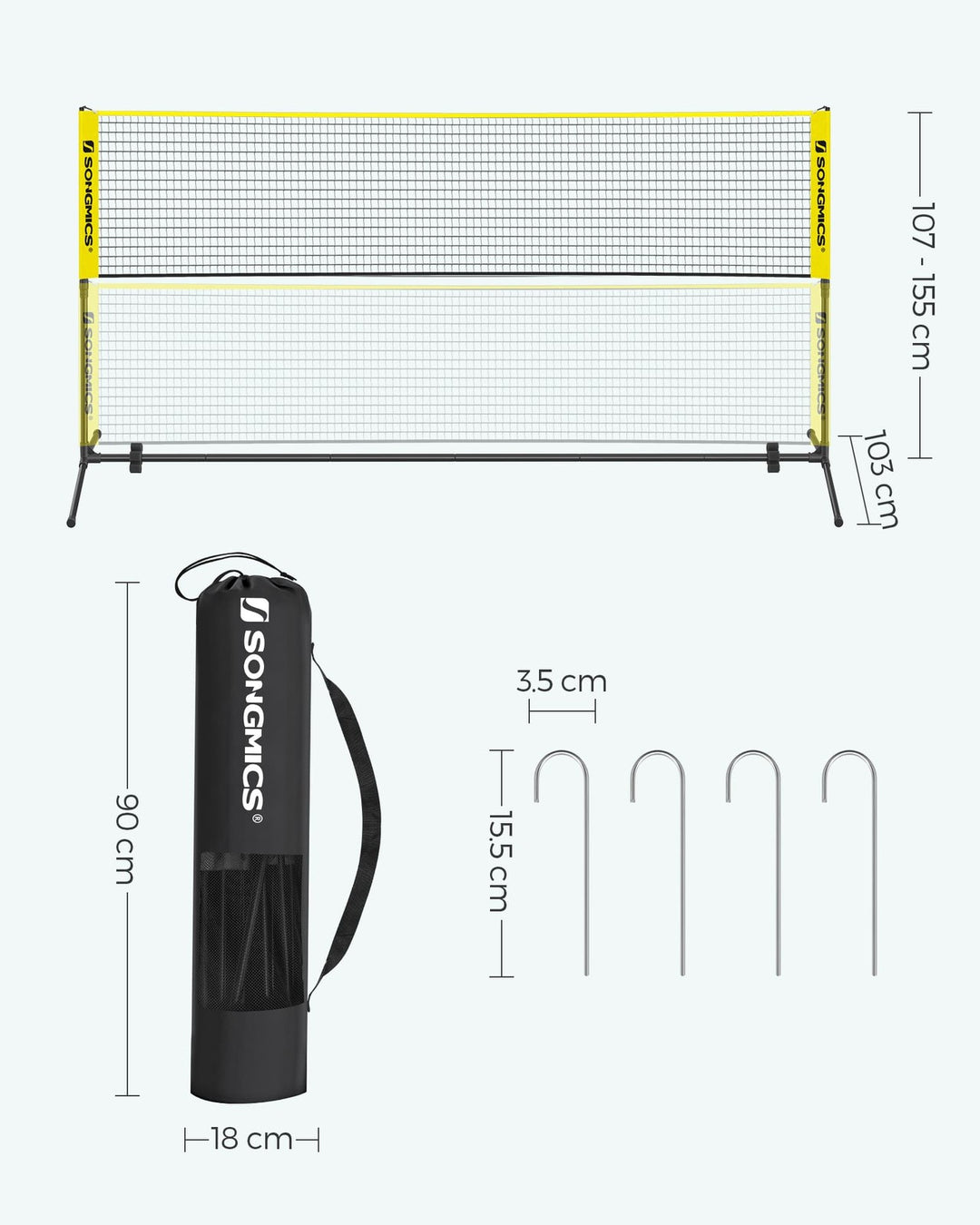 Yellow Badminton Net