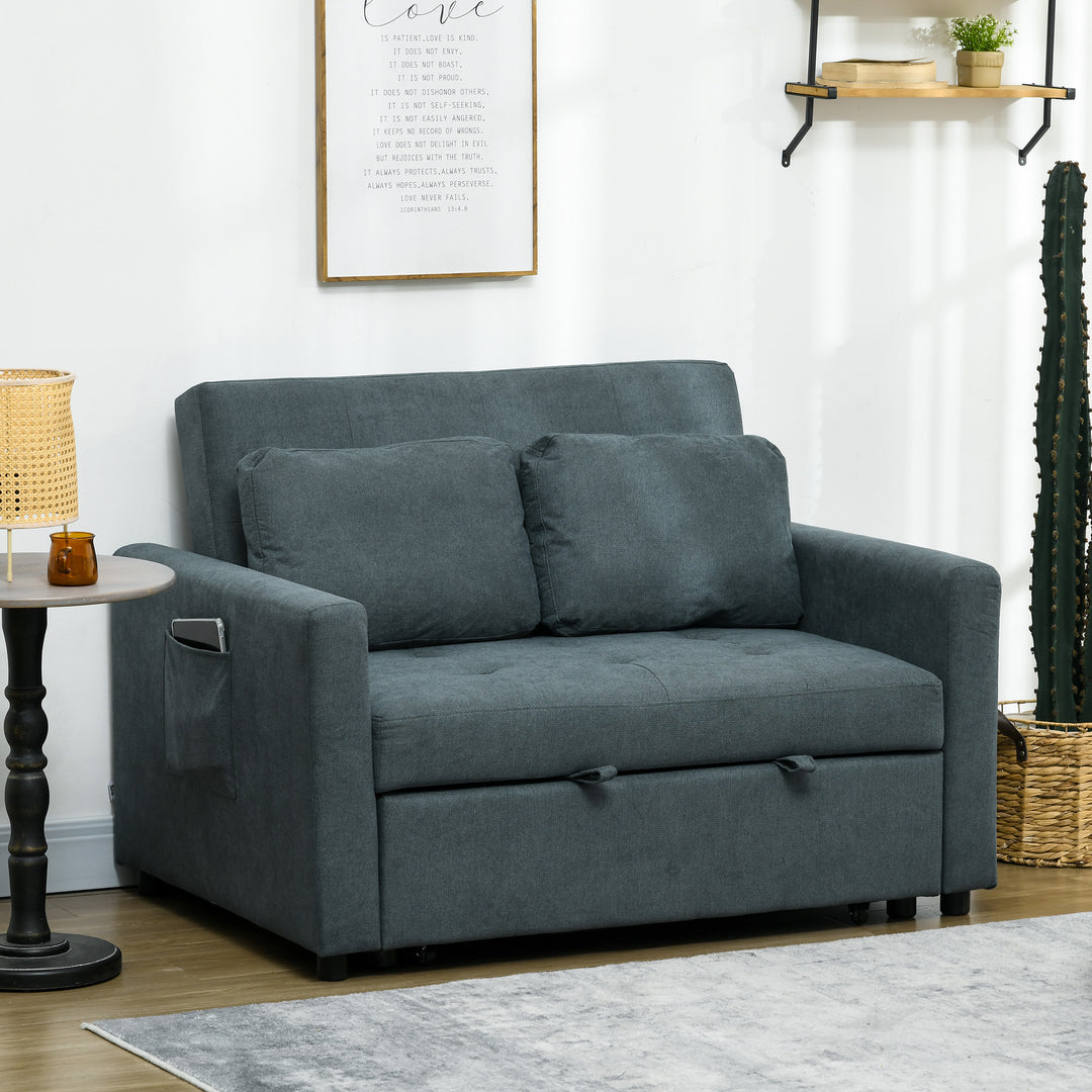 Velvet-Feel Two-Seater Sofa Bed