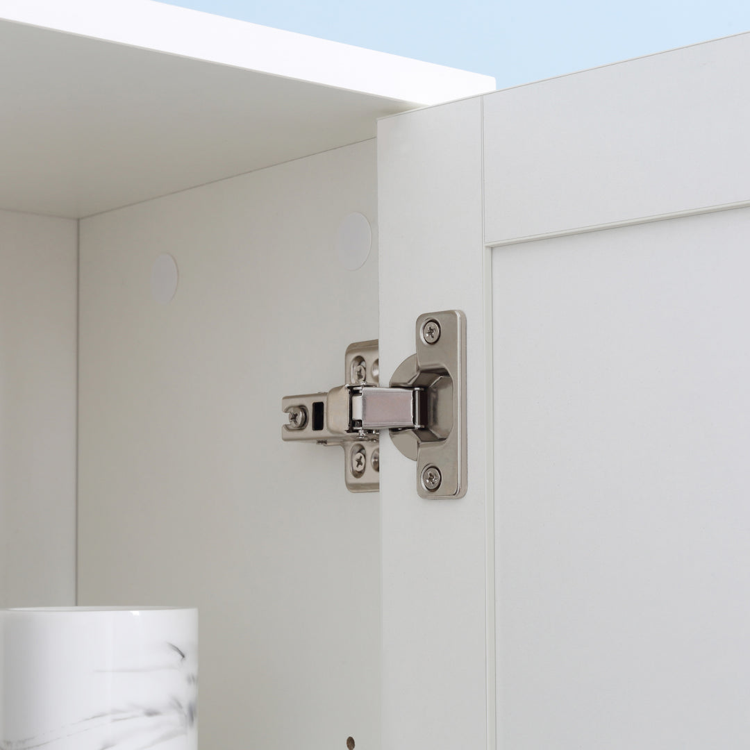 kleankin Tall Bathroom Storage Cabinet with Mirror, Narrow Freestanding Floor Cabinet with Adjustable Shelves