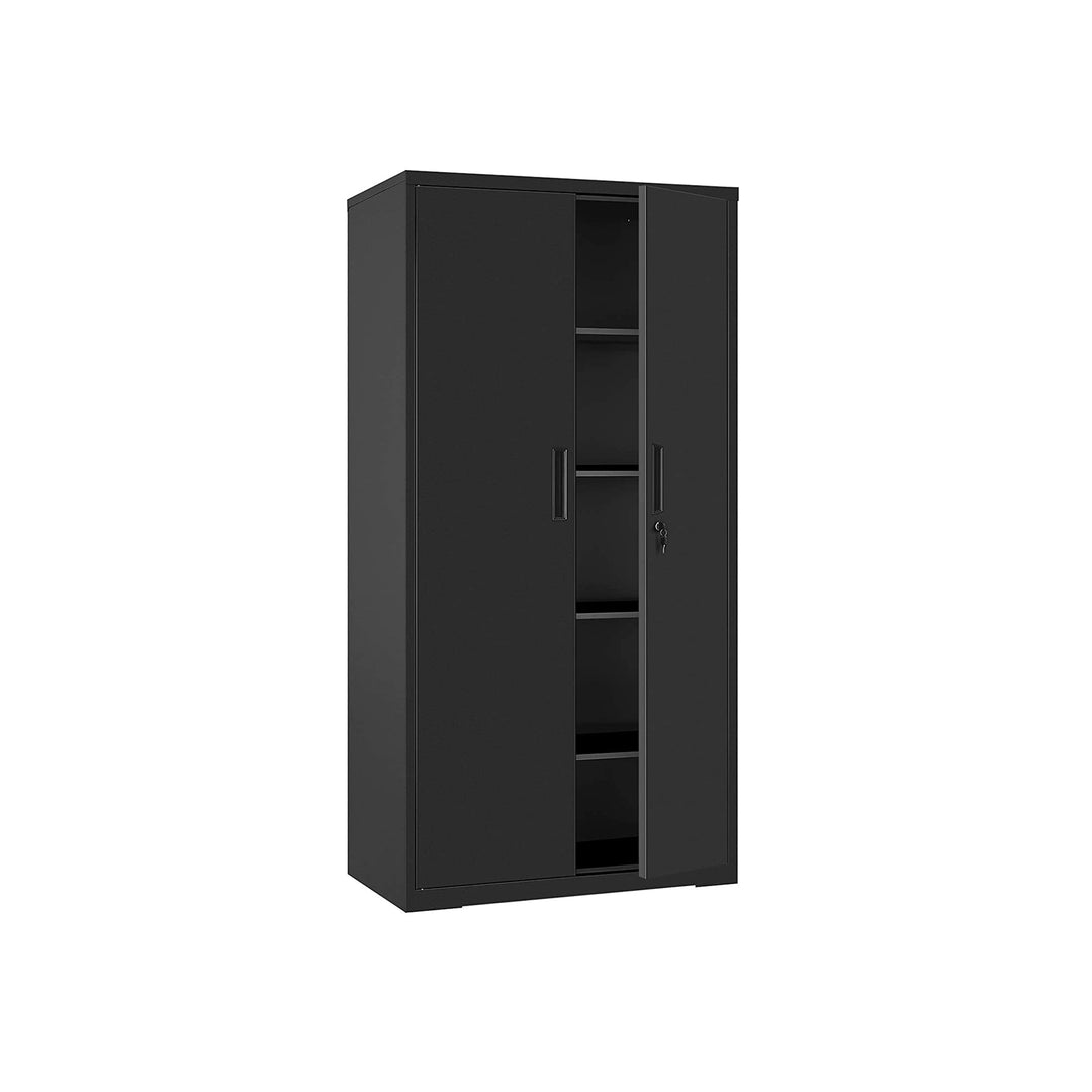 Steel Storage Cabinet with Shelves Black