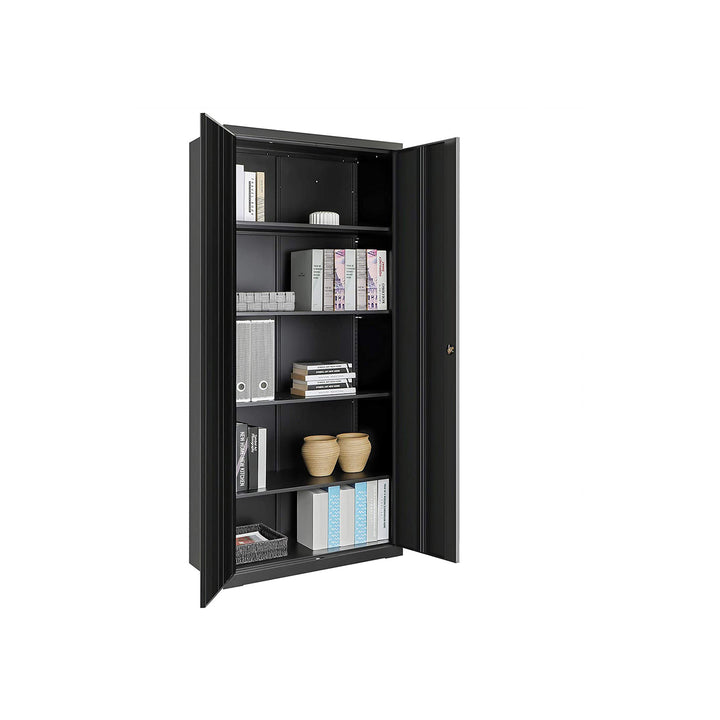 Steel Storage Cabinet with Shelves Black