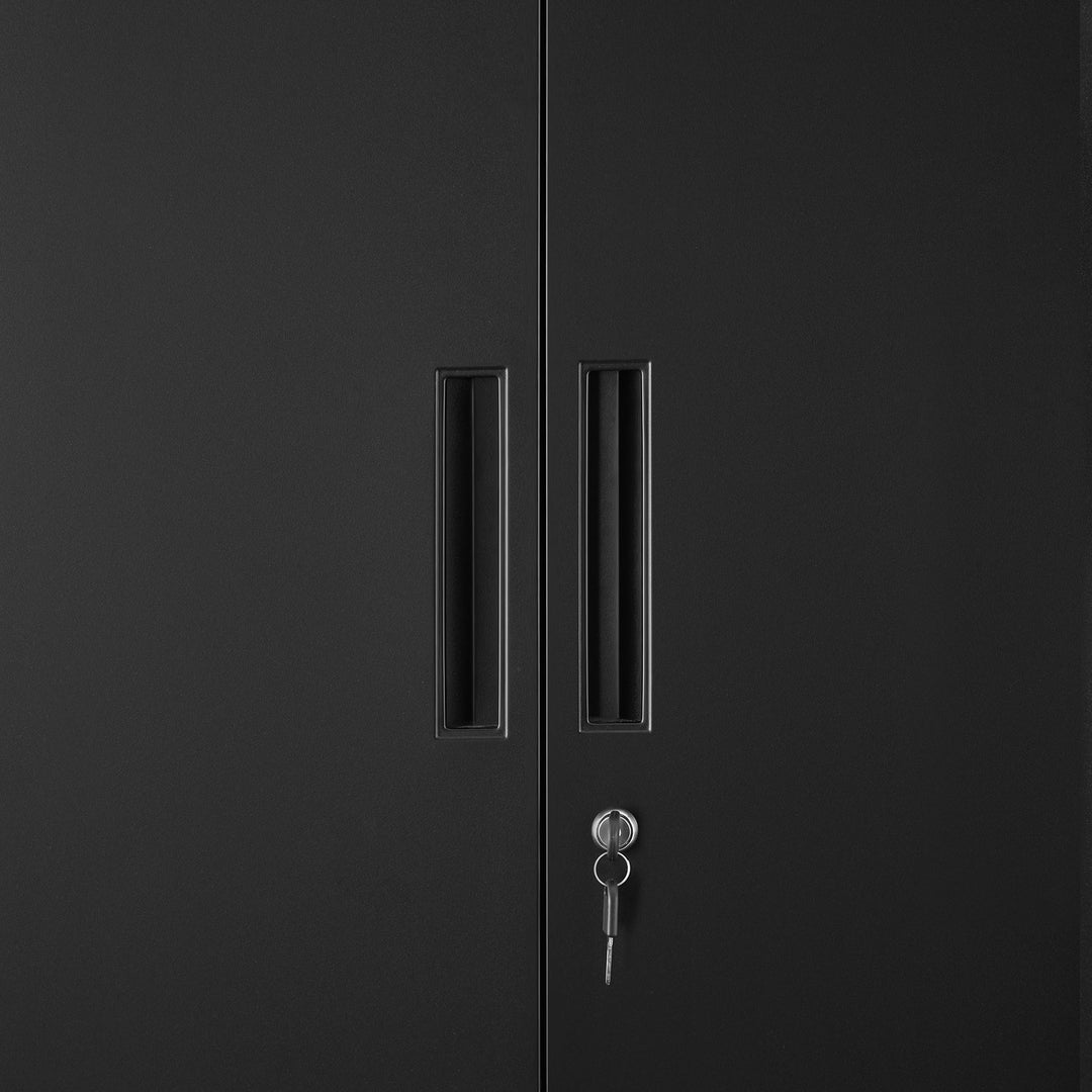 Steel Storage Cabinet with Shelves Black