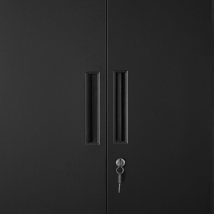 Steel Storage Cabinet with Shelves Black
