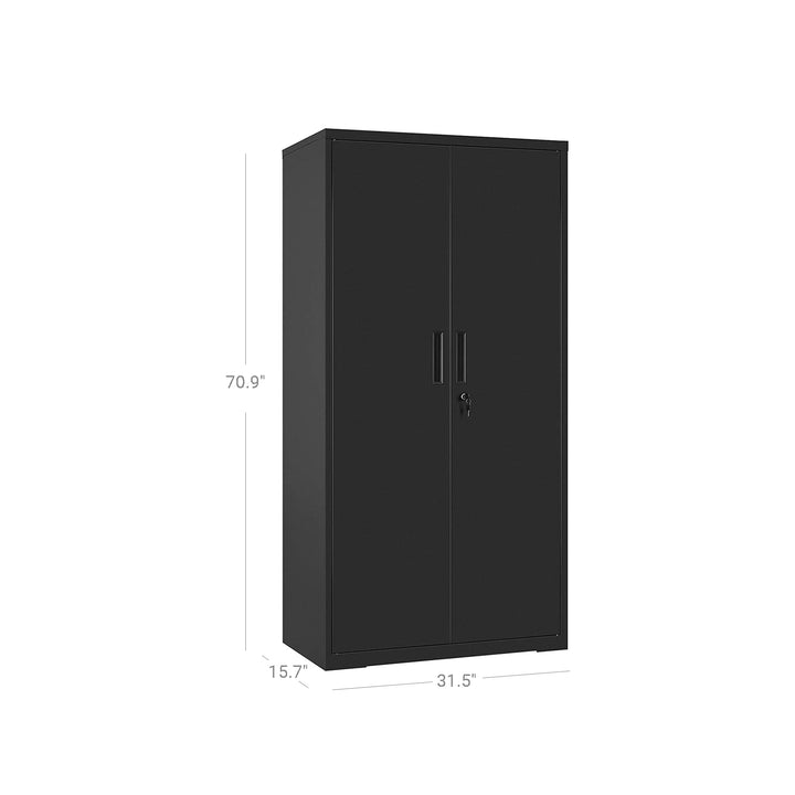 Steel Storage Cabinet with Shelves Black