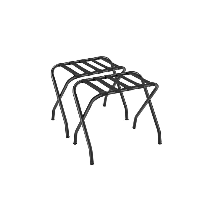 Pack of 2 Black Metal Folding Luggage Rack - Black