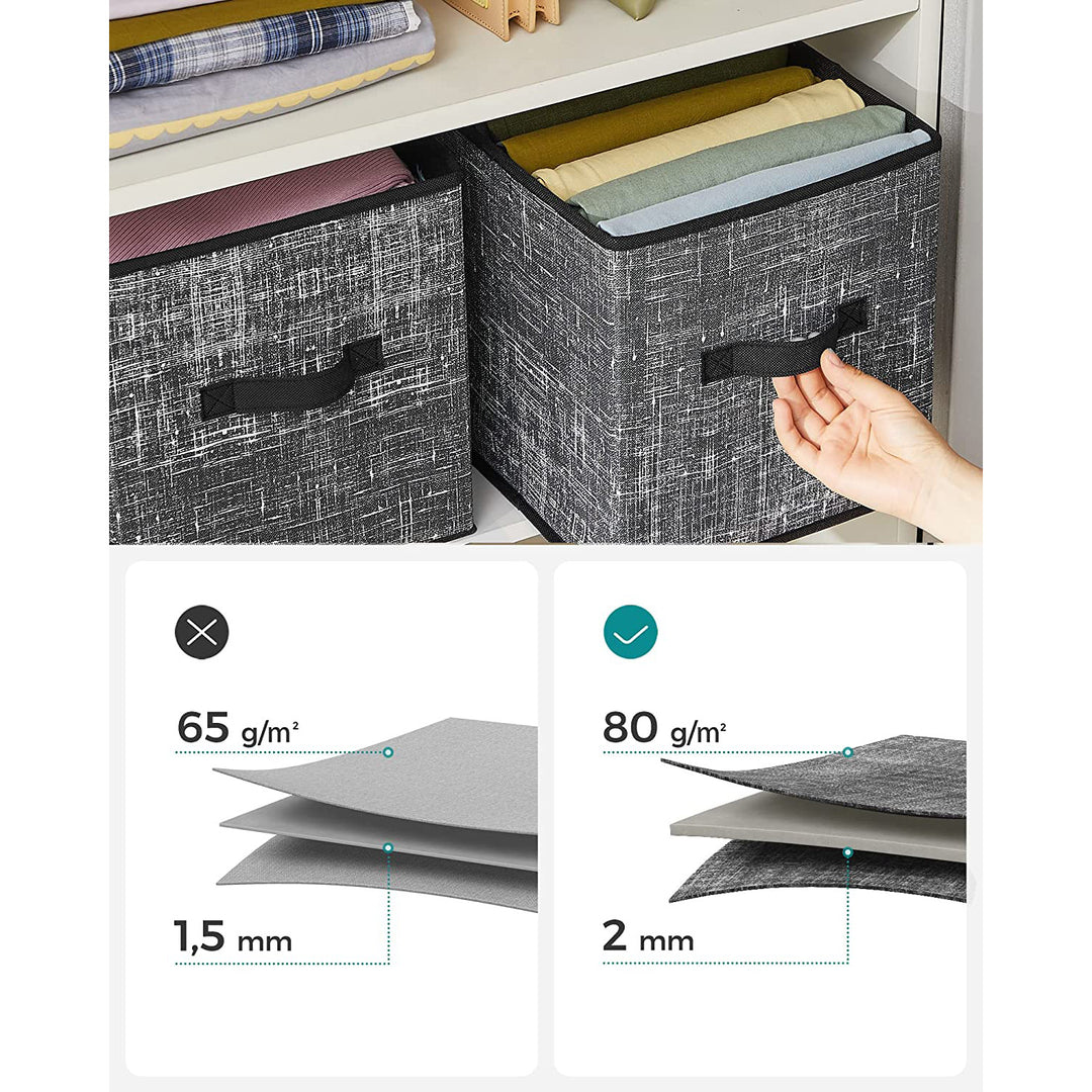 Non-Woven Fabric Storage Cubes with Double Handles Small - Black