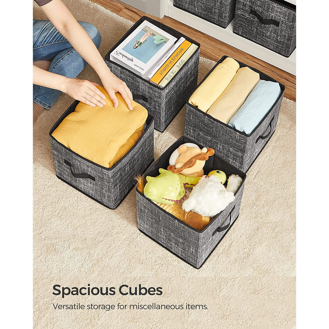 Non-Woven Fabric Storage Cubes with Double Handles Small - Black