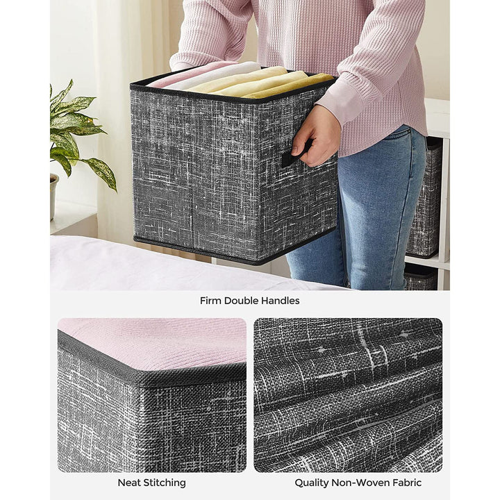Non-Woven Fabric Storage Cubes with Double Handles Small - Black