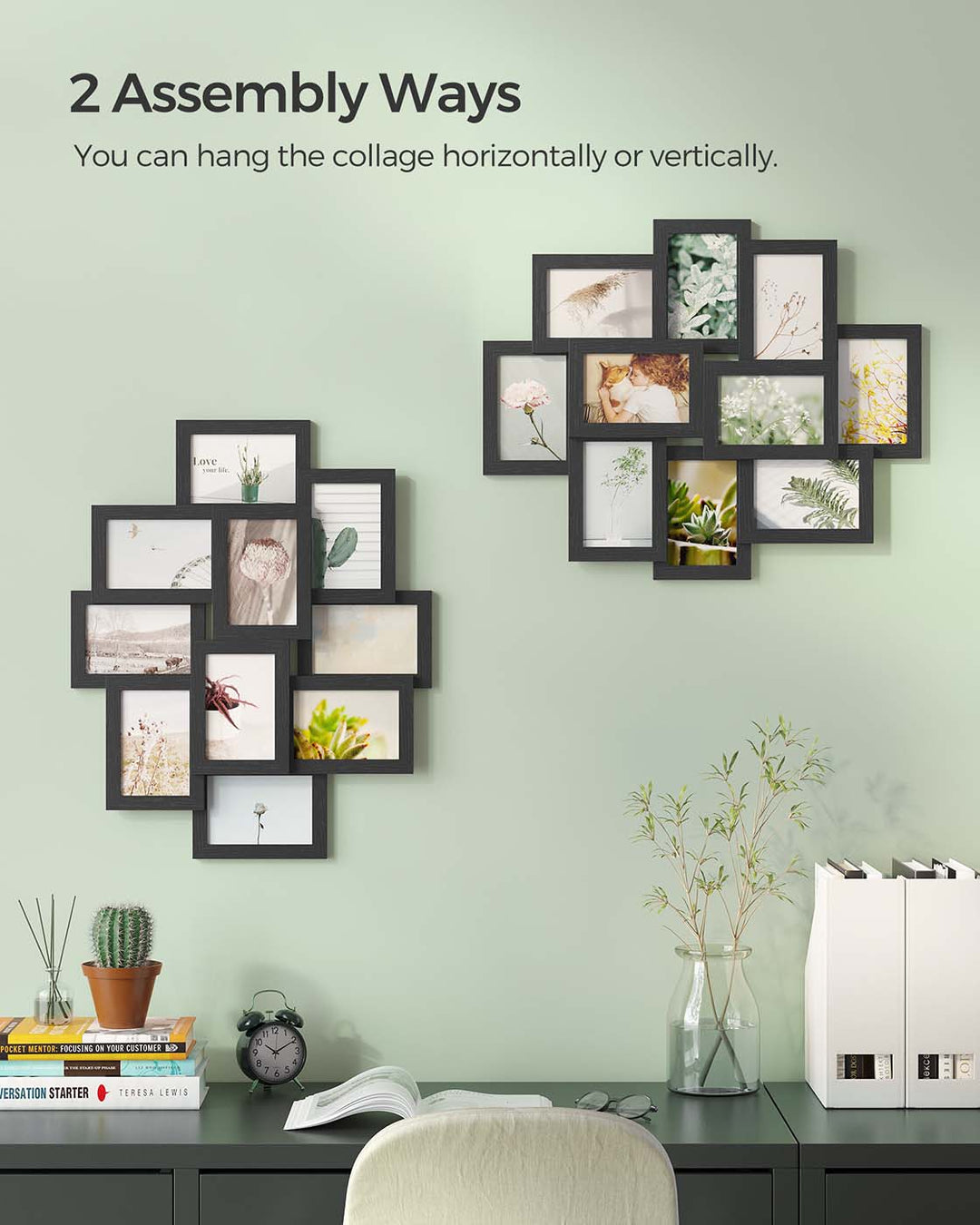 Wall-Mounted 10 Photos Picture Collage-White