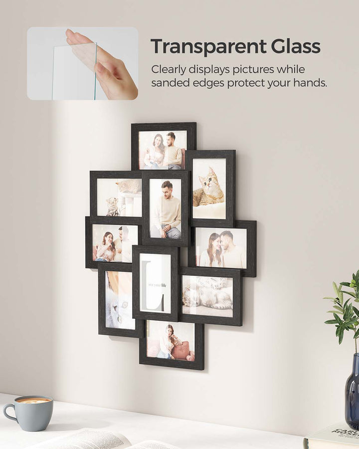 Wall-Mounted 10 Photos Picture Collage-White