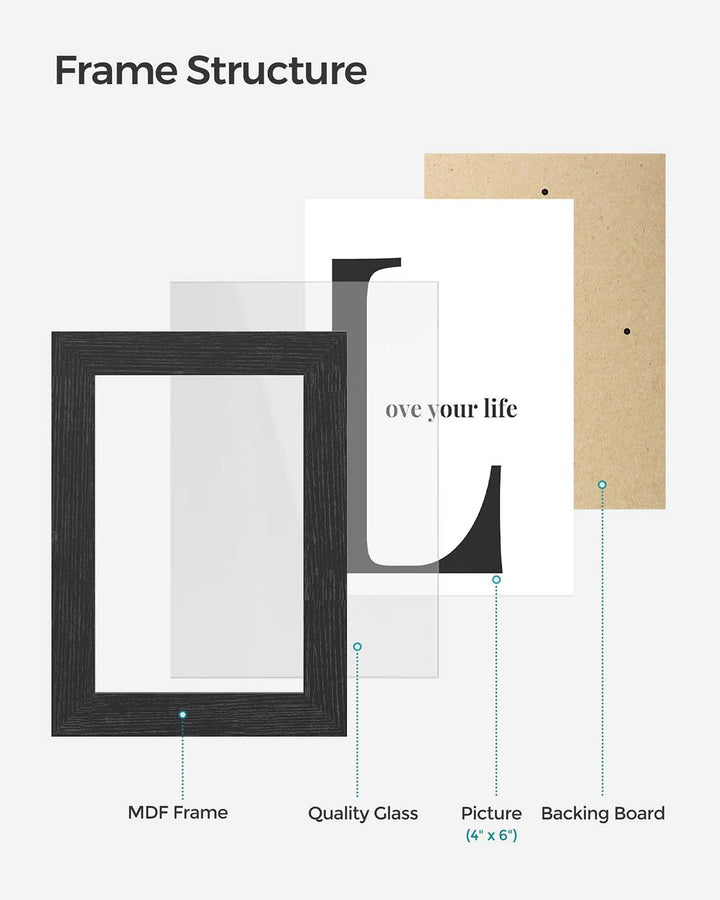 Wall-Mounted 10 Photos Picture Collage-White