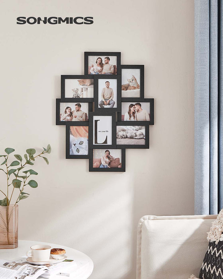 Wall-Mounted 10 Photos Picture Collage-White