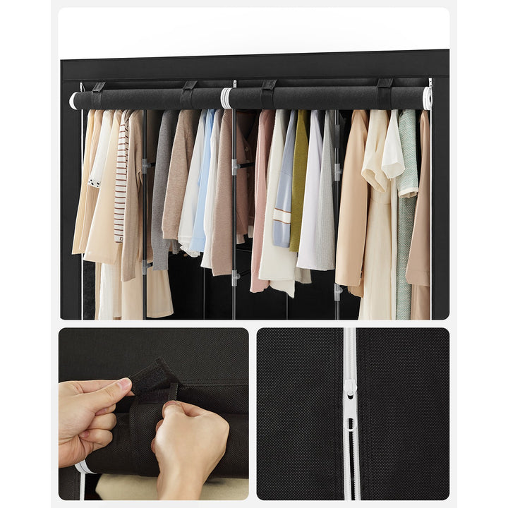 Portable Closet with 4 Hanging Rods and Shelves