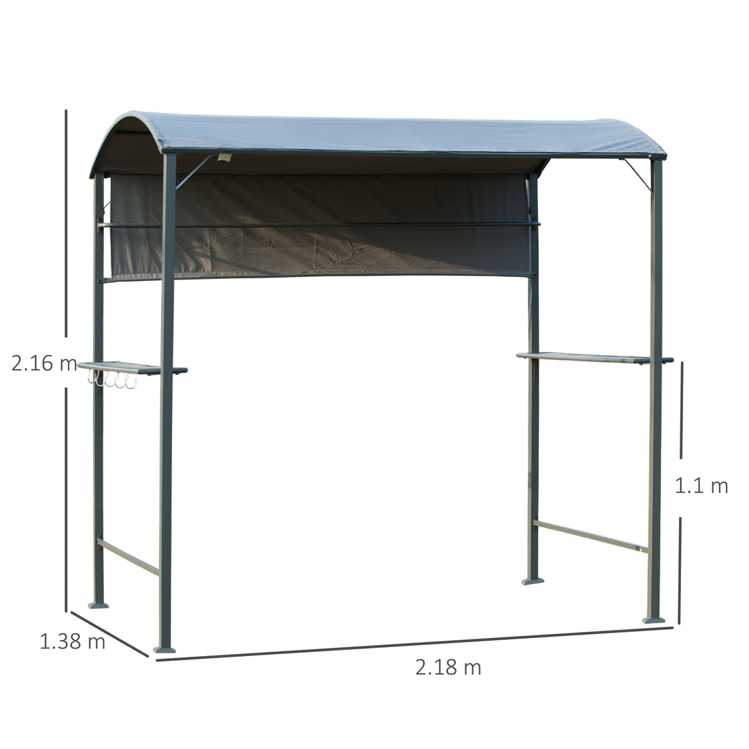 Metal Frame Outdoor BBQ Canopy Grey