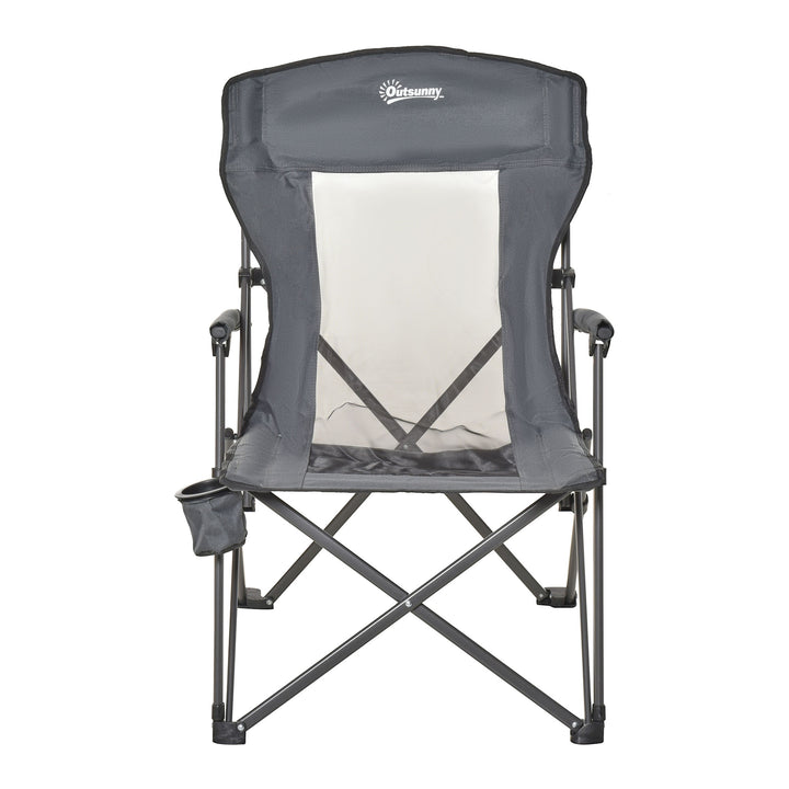 Folding Camp Chair Portable Chair w/ Cup Holder Holds up to 136kg Perfect for Camping, Festivals, Garden, Caravan Trips, Beach and BBQs