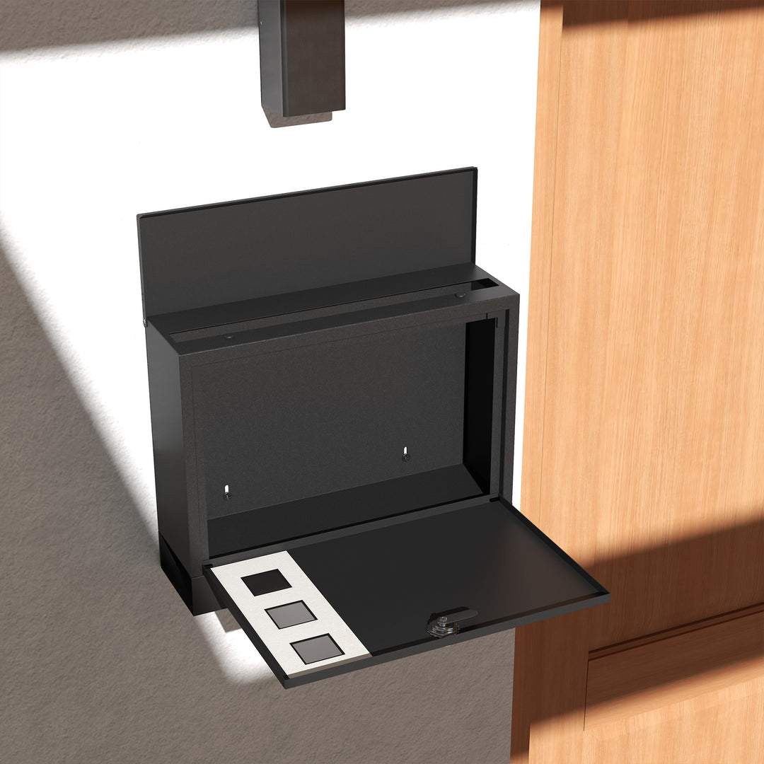 Wall Mounted Letterbox, Weatherproof Post Box with 2 Keys