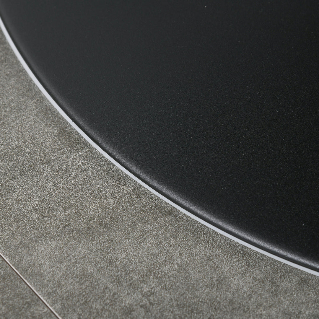 Modern Round Dining Table Leisure Coffee Bistro Table with Metal Base for Kitchen &amp; Dining Room Black