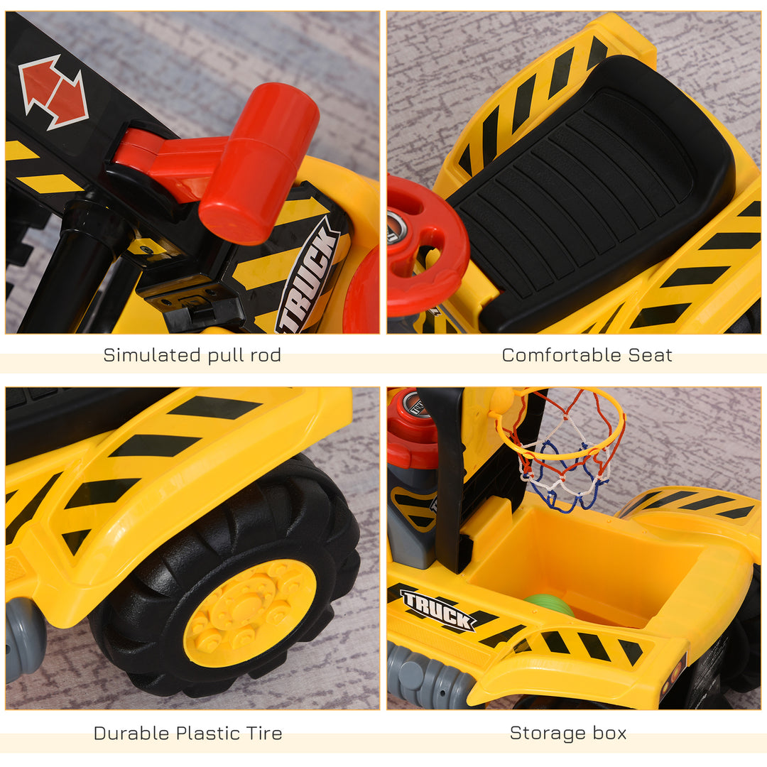 Kids 4-in-1 HDPE Excavator Ride On Truck Yellow/Black