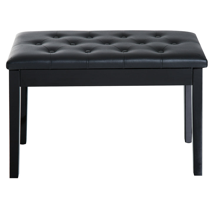 PU Leather Upholstered Stool Makeup Stool Bench Dressing Table Seat with Storage 76x36x50cm, Black