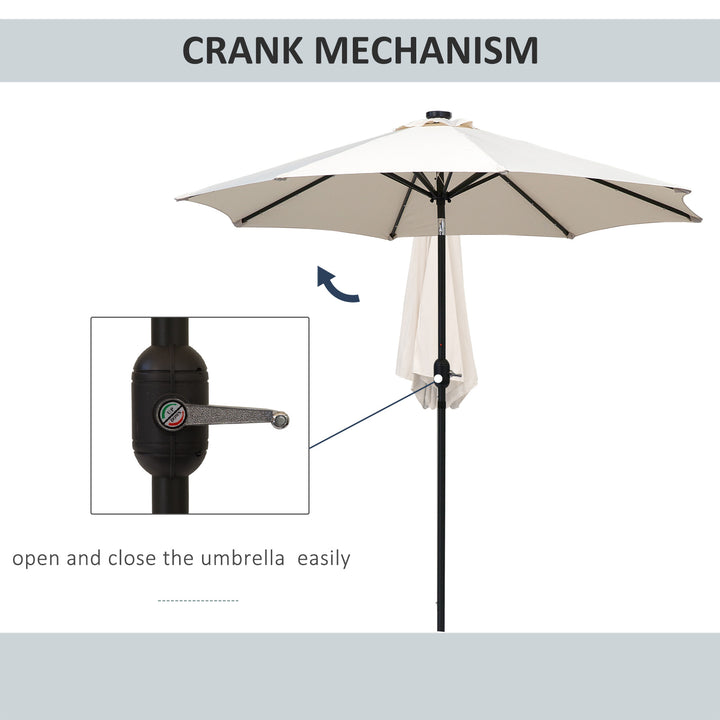 24 LED Solar Powered Parasol Umbrella-Creamy White