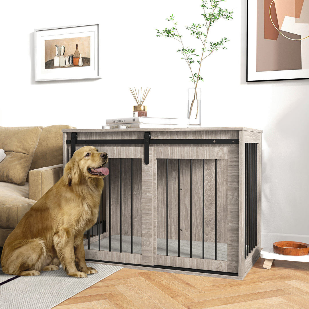 Dog Crate Furniture with Removable Cushion for Large-Sized Dogs, 100 x 60 x 63 cm, Brown