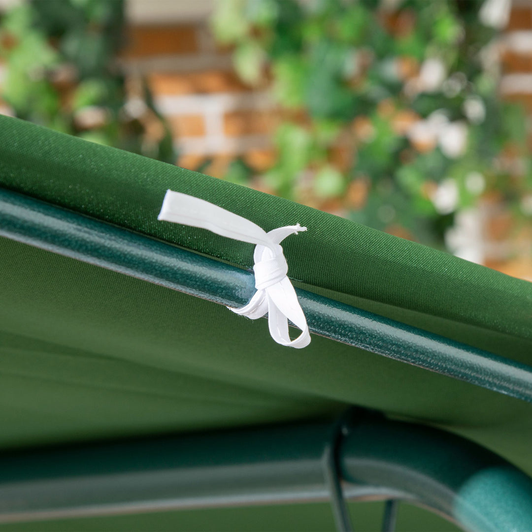 Steel 3-Seater Swing Chair w/ Adjustable Canopy Green