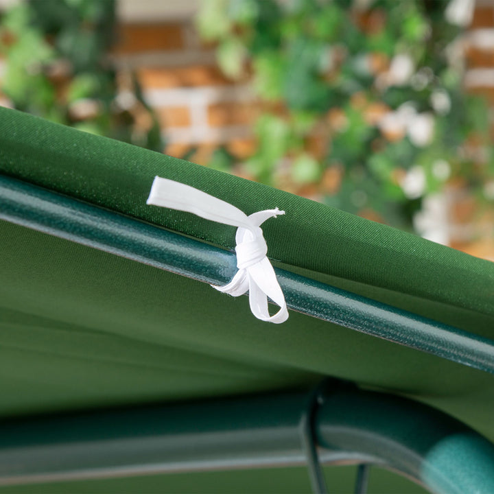 Steel 3-Seater Swing Chair w/ Adjustable Canopy Green