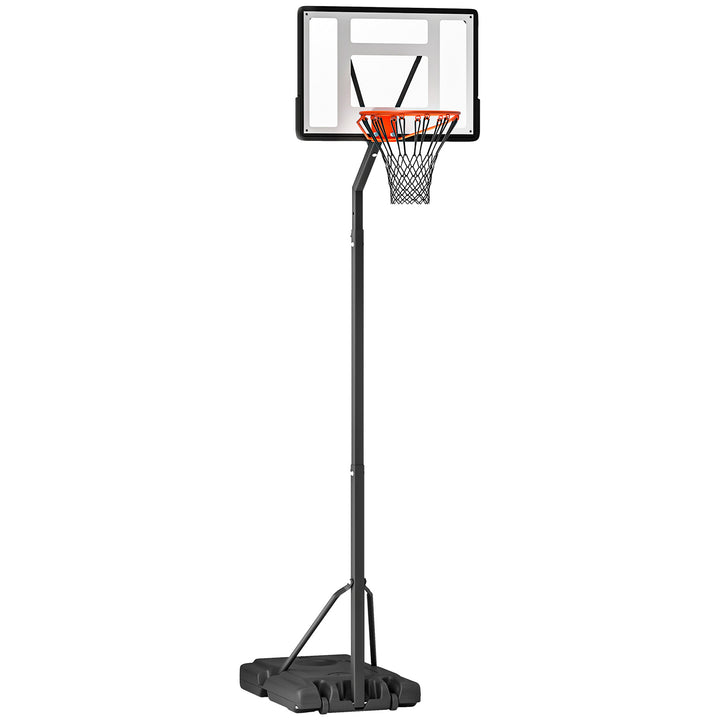 Basketball Hoop Freestanding 255-305cm Hoop Height Adjustable Stand with Backboard Wheels for Teens Adults Black