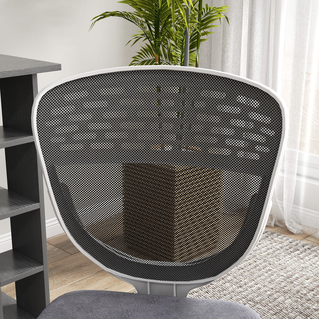 Armless Desk Chair w/ Height Adjustable and Swivel Wheels, Grey
