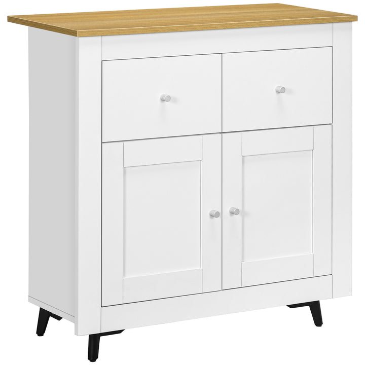 Sideboard Cabinet, Modern Kitchen Cupboard with Double Doors, White