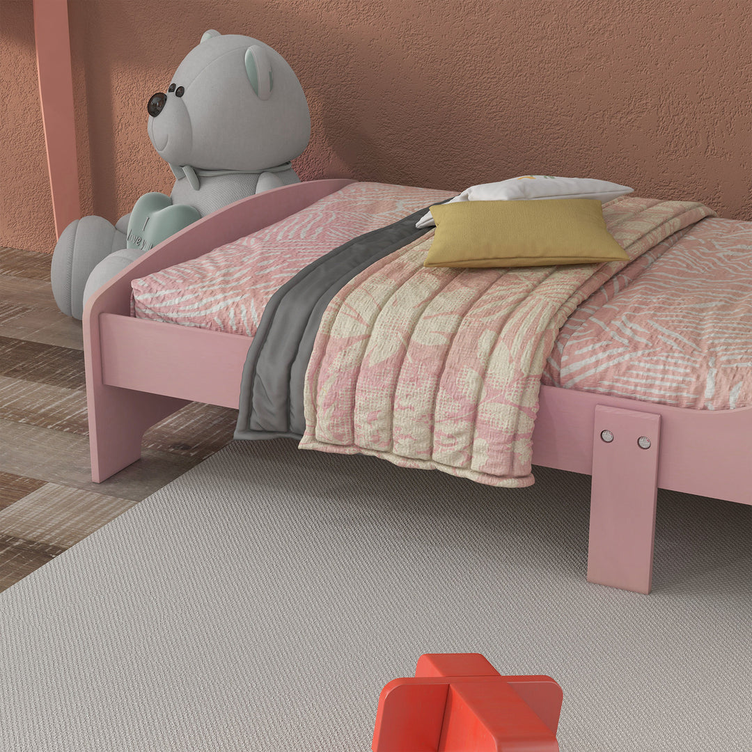 Toddler Bed Frame, Kids Bedroom Furniture for Ages 3-6 Years, Pink