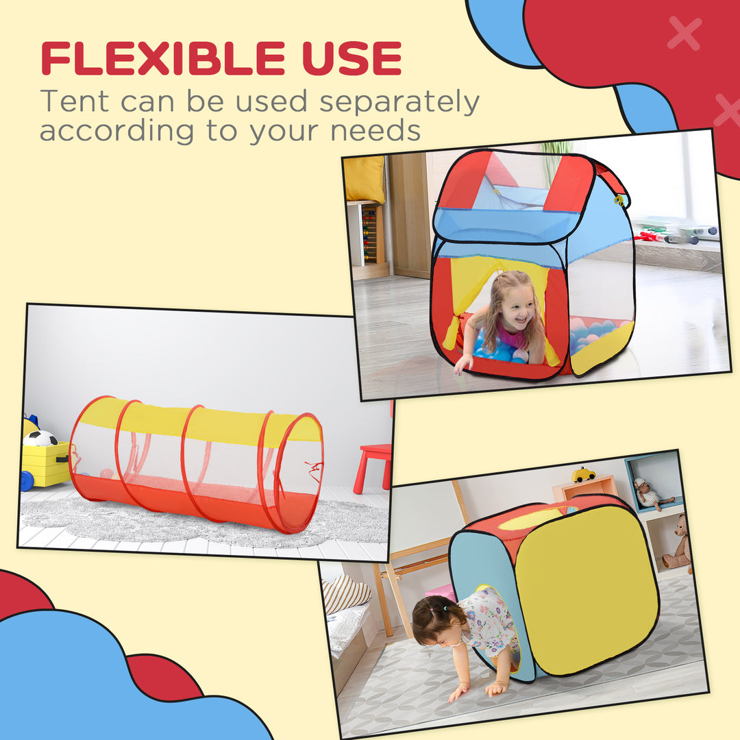 Toddler Polyester 3 in 1 Pop Up House Tent Play Tunnel Multi-Colour