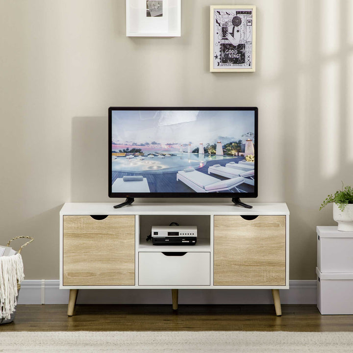 TV Stand with Storage Cabinets and Drawer for up to 50 inches - Natural